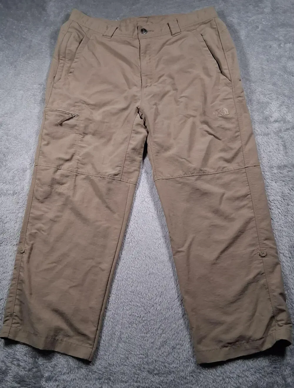The North Face Hiking Pants Mens 34x26 Short Beige Nylon Ripstop Pocket Outdoor